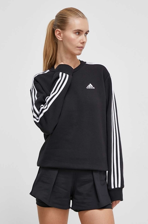 Pulover adidas ženska, črna barva