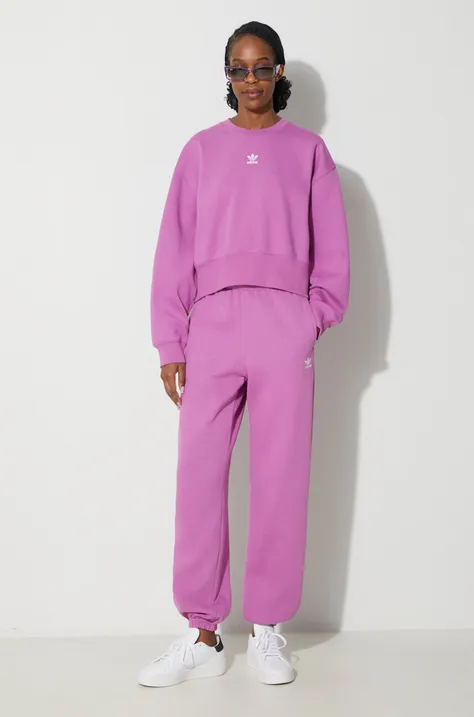 Кофта adidas Originals Adicolor Essentials Crew Sweatshirt жіноча колір рожевий однотонна IR5975