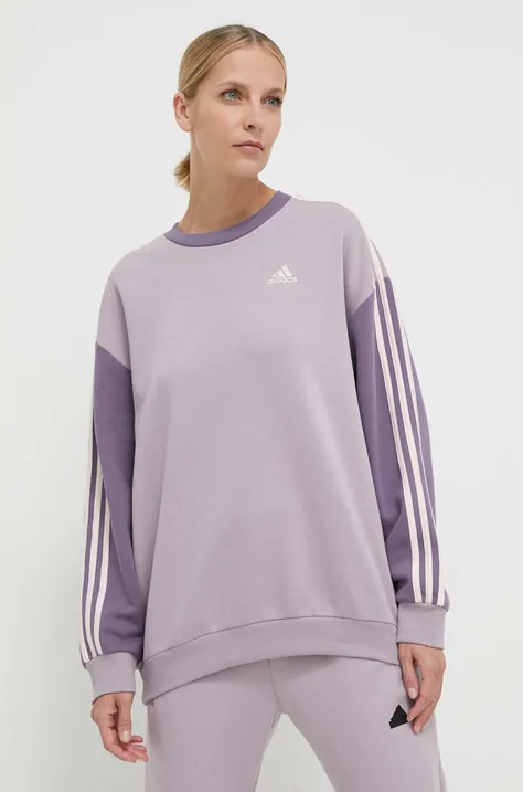Mikina adidas dámska, fialová farba, vzorovaná