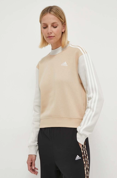 adidas bluză femei, culoarea bej, cu model IR6140