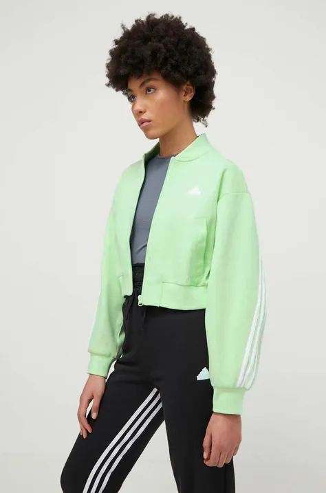 Кофта adidas женская цвет зелёный с аппликацией