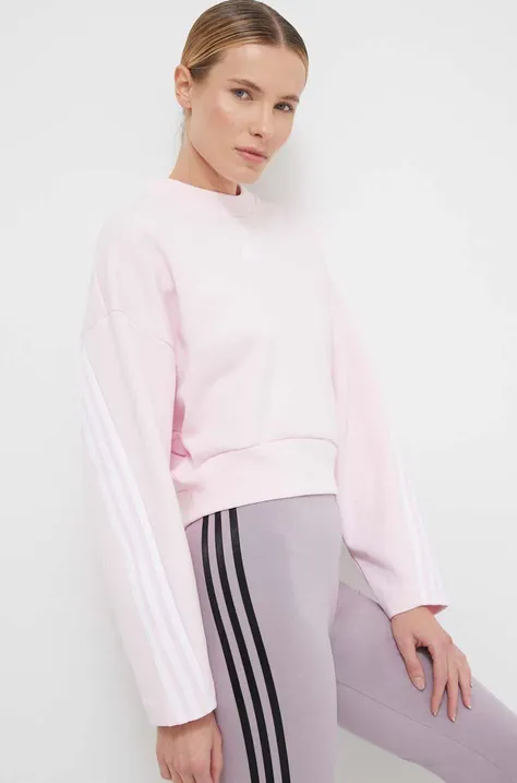 Кофта adidas женская цвет розовый с аппликацией