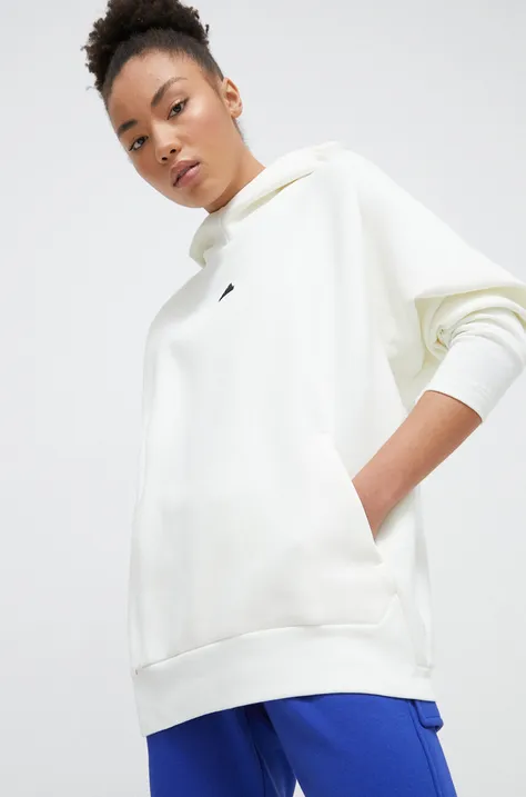 adidas bluza Z.N.E damska kolor beżowy z kapturem gładka