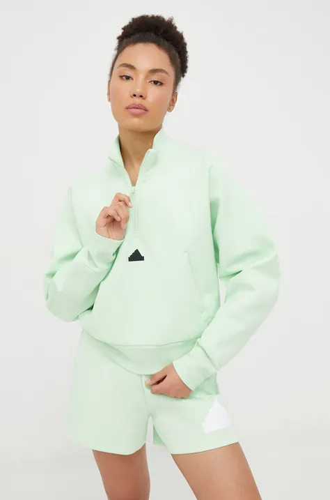 Pulover adidas ZNE ženski, zelena barva