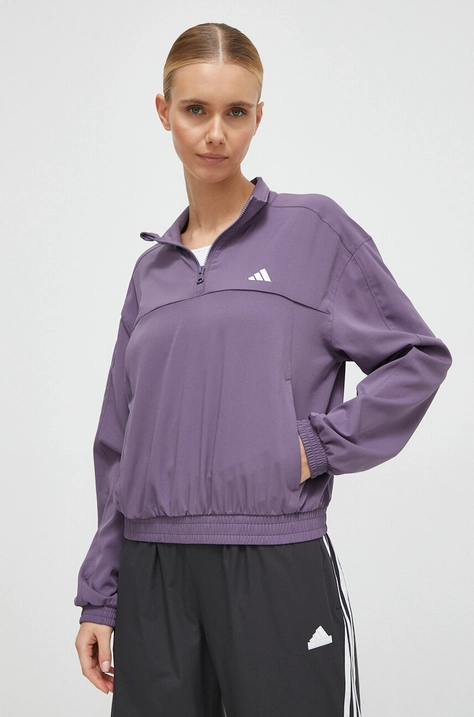 Tréninková mikina adidas Performance Training Essentials fialová barva, IS3972