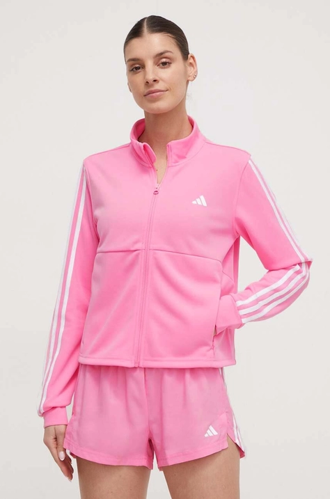 Tréningová mikina adidas Performance ružová farba, s nášivkou, IS3974