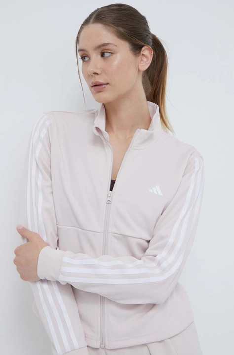 adidas Performance bluza treningowa Training Essentials kolor różowy z aplikacją IS3975