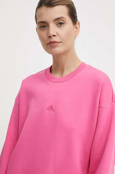 Pulover adidas ženski, roza barva, IW1263