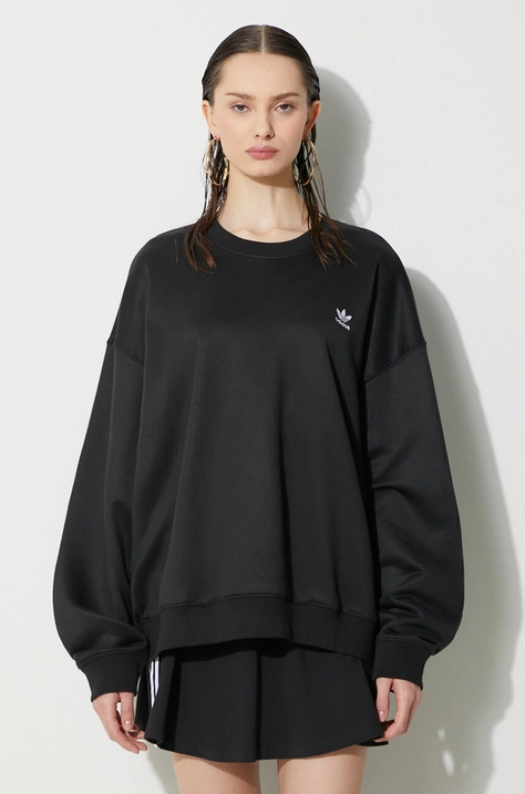 Суичър adidas Originals Trefoil Crew в черно с апликация IU2410