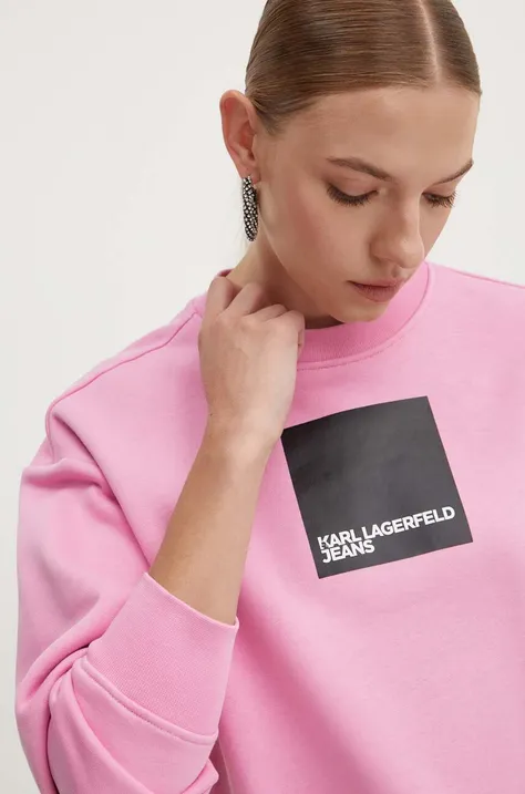 Кофта Karl Lagerfeld Jeans женская цвет розовый с принтом