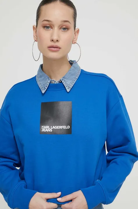 Dukserica Karl Lagerfeld Jeans za žene, boja: tamno plava, s tiskom