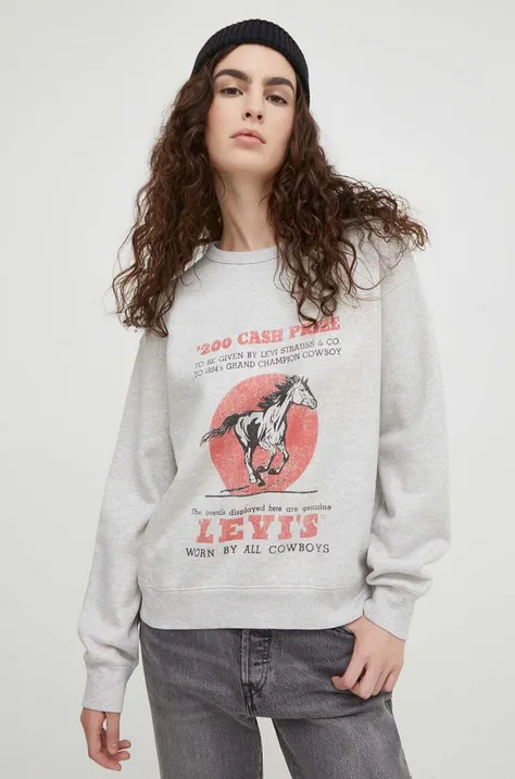 Levi's bluza femei, culoarea gri, cu imprimeu