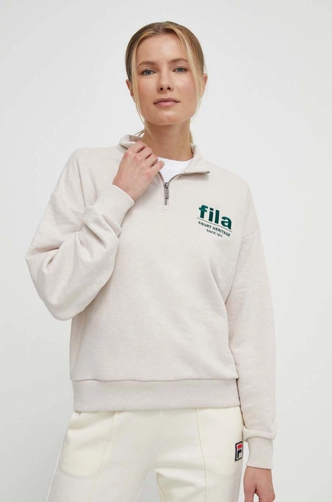 Fila bluza Lima femei, culoarea bej, neted, FAW0752