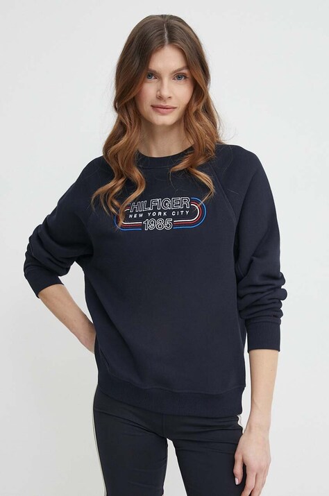 Суичър Tommy Hilfiger в тъмносиньо с апликация WW0WW41242