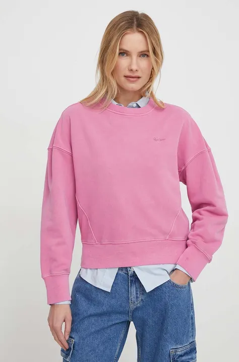 Mikina Pepe Jeans dámska, ružová farba, jednofarebná