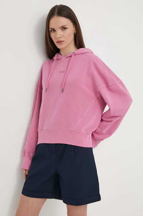 Μπλούζα Pepe Jeans Lynette χρώμα: ροζ, με κουκούλα