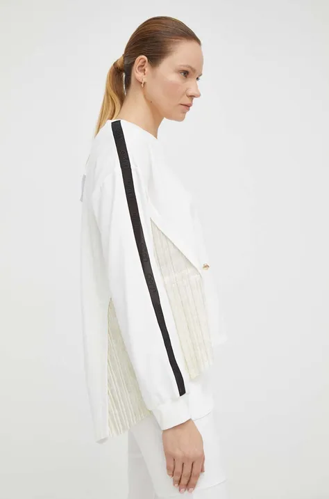 Liu Jo bluza damska kolor biały z aplikacją