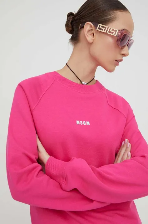 Βαμβακερή μπλούζα MSGM γυναικεία, χρώμα: ροζ