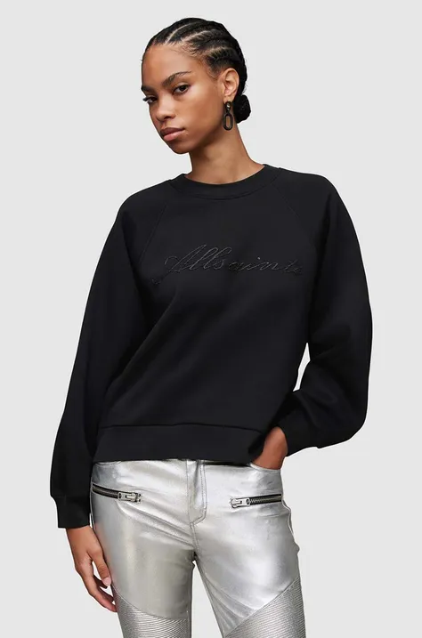 AllSaints bluza Cygnet damska kolor czarny z aplikacją