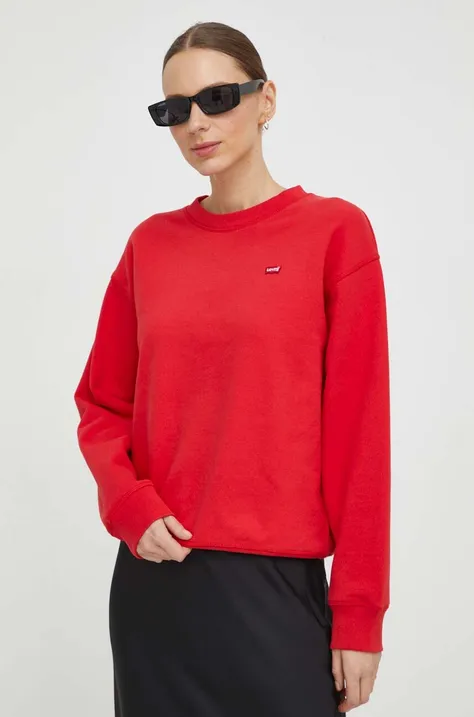 Bombažen pulover Levi's ženska, rdeča barva
