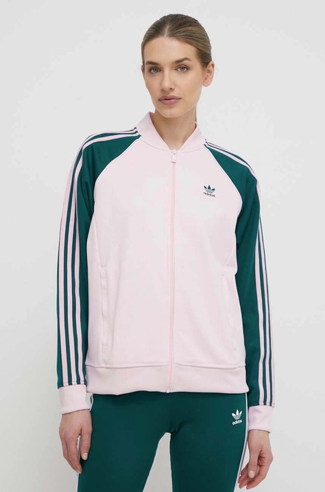 Mikina adidas Originals Adicolor Classics SST Loose dámska, ružová farba, vzorovaná, IM9821