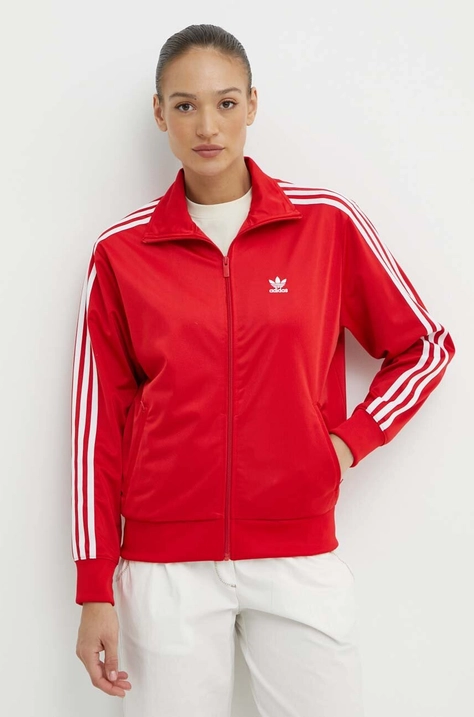 adidas Originals bluza Adicolor Classics Loose Firebird damska kolor czerwony z aplikacją  IP0602