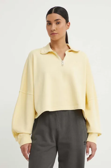 adidas Originals bluza bawełniana damska kolor żółty gładka IR6016