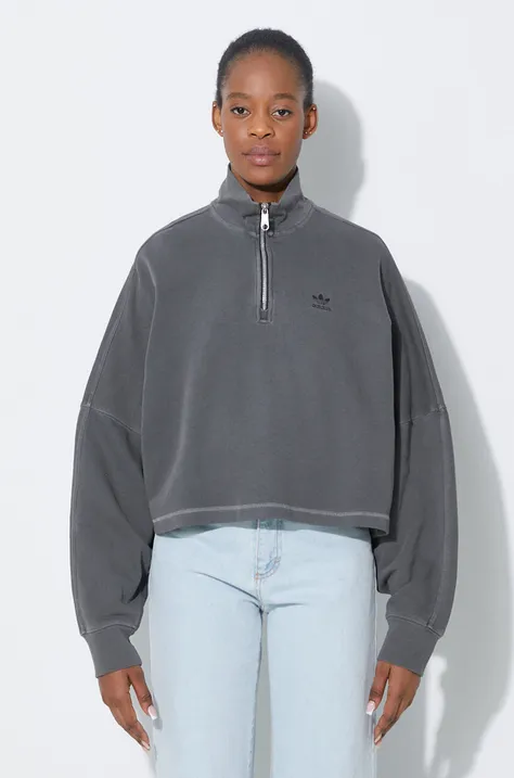 adidas Originals cotton sweatshirt women's gray color IT9884