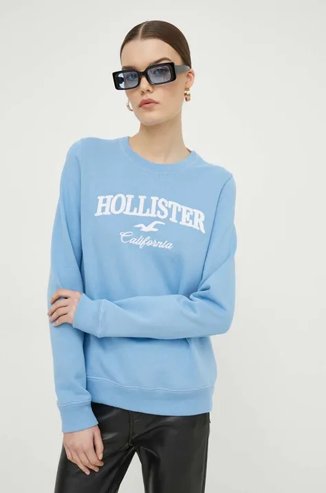 Hollister Co. bluza damska kolor niebieski z aplikacją