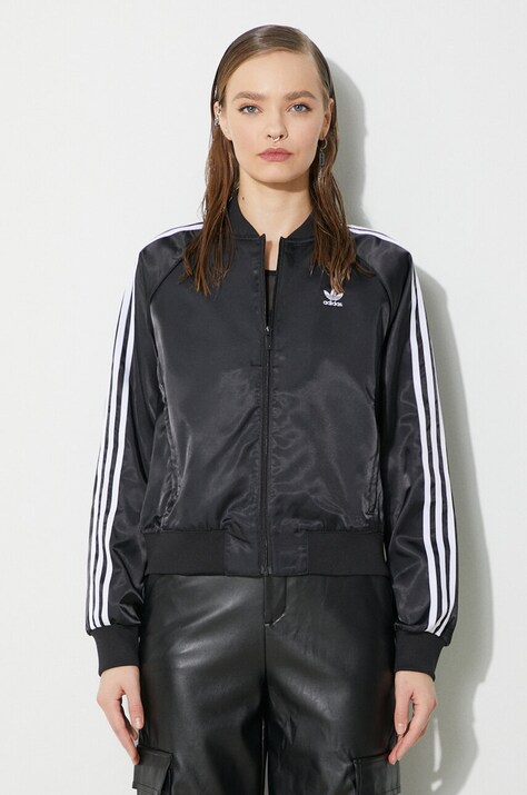 Mikina adidas Originals SST Loose dámska, čierna farba, s nášivkou,  IU2533,