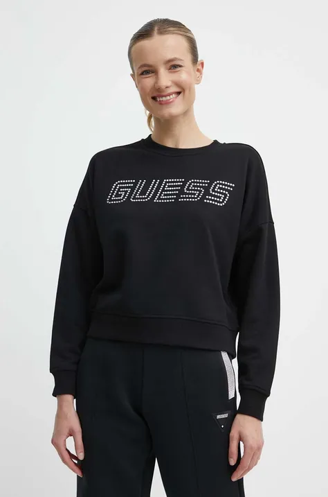 Guess bluza SKYLAR femei, culoarea negru, cu imprimeu, V4GQ07 K8802