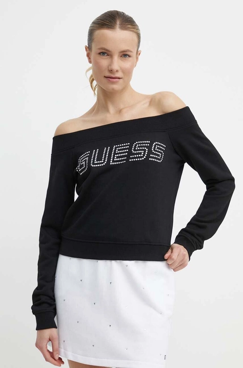 Guess bluza SKYLAR femei, culoarea negru, neted, V4GQ08 K8802