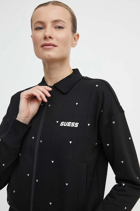 Guess bluza SKYLAR femei, culoarea negru, cu imprimeu, V4GQ06 K8802