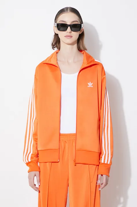 Mikina adidas Originals dámska, oranžová farba, s nášivkou, IP0610