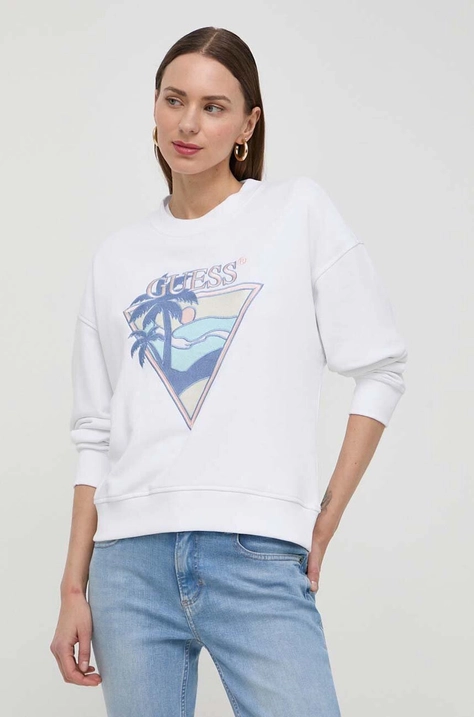 Guess bluza damska kolor biały z aplikacją W4GQ11 KBK32