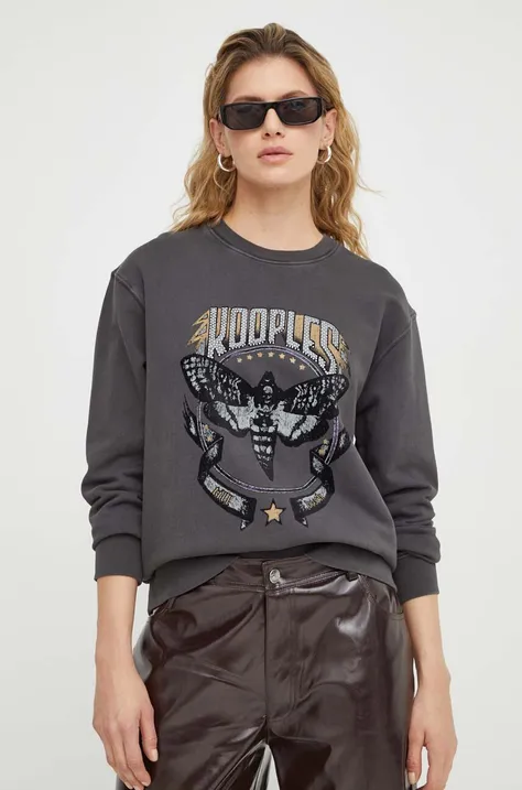 Βαμβακερή μπλούζα The Kooples γυναικεία, χρώμα: γκρι
