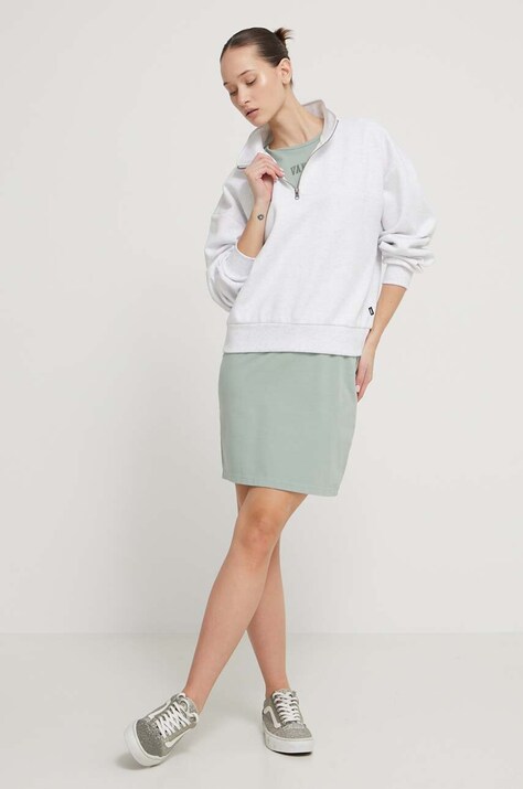 Vans bluza femei, culoarea gri, melanj