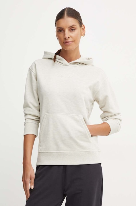 Calvin Klein Performance bluză trening culoarea bej, cu glugă, melanj