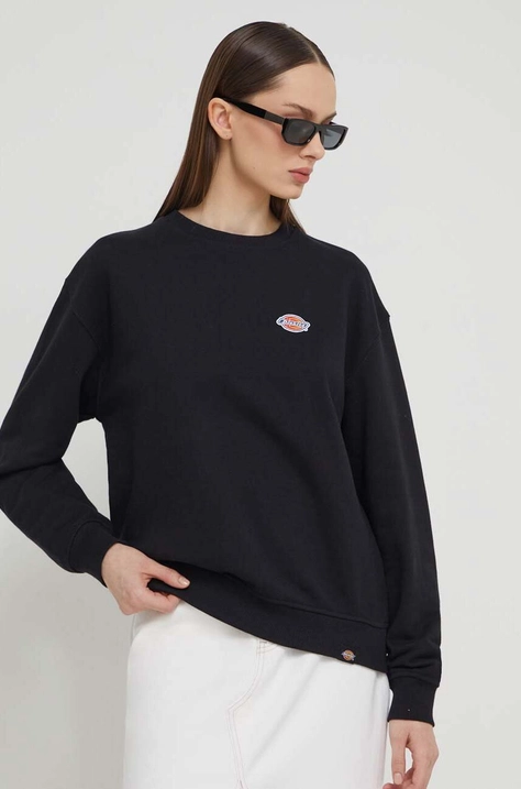 Pamučna dukserica Dickies MILLERSBURG SWEATSHIRT W za žene, boja: crna, s aplikacijom, DK0A4YQD