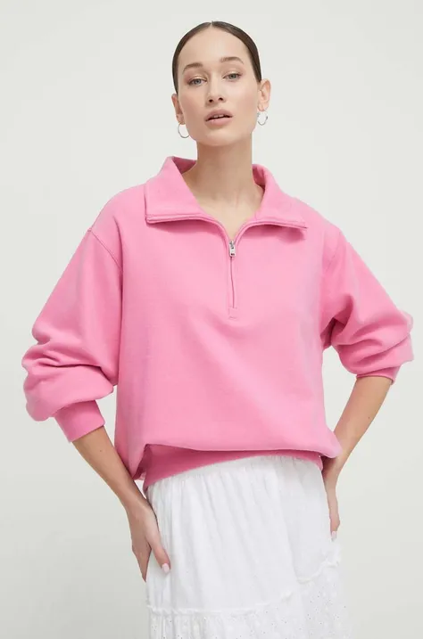 Hollister Co. bluza damska kolor różowy gładka