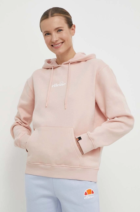 Pulover Ellesse Jazana OH Hoody ženski, roza barva, s kapuco, SGP16460