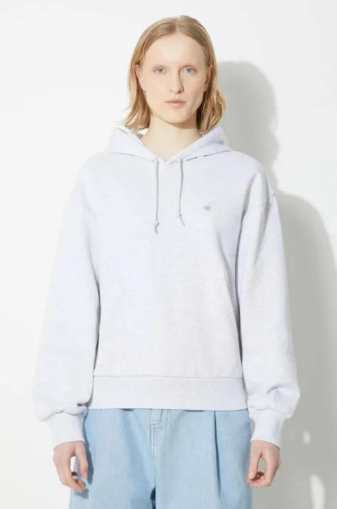 Carhartt WIP cotton sweatshirt Hooded Casey Sweatshirt women's gray color hooded I032644.1DQXX