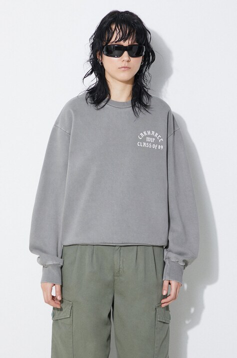 Carhartt WIP sweatshirt Class of 89 Sweat women's gray color smooth I033236.23RGD