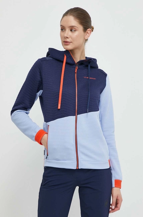 Sportska dukserica LA Sportiva Method Hoody boja: tamno plava, s kapuljačom, s uzorkom, O89645643