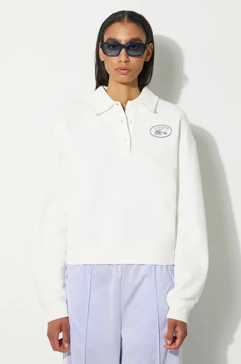 Lacoste cotton sweatshirt women's white color smooth