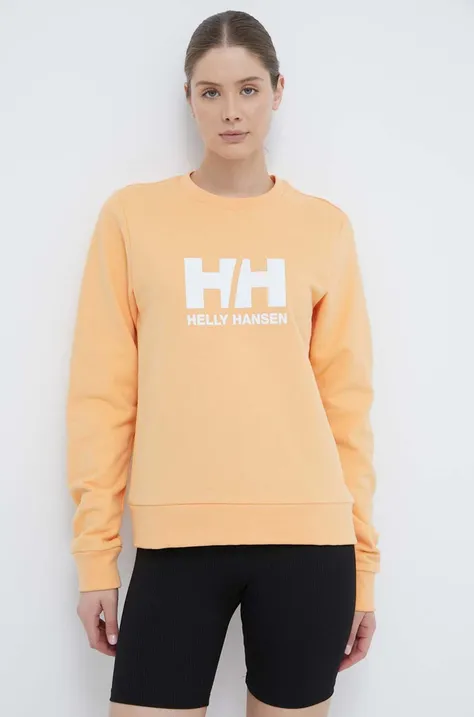 Bombažen pulover Helly Hansen ženski, rumena barva, 34462