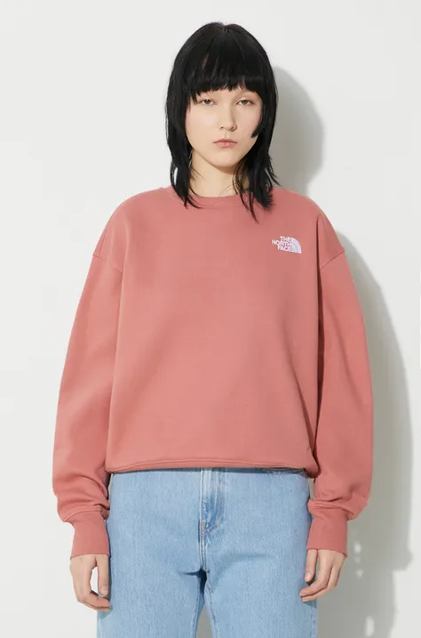 The North Face sweatshirt W Essential Crew women's pink color NF0A7ZJENXQ1