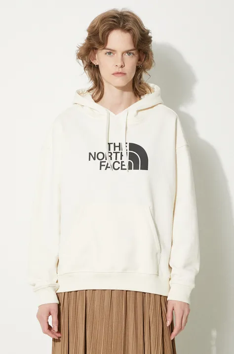 Βαμβακερή μπλούζα The North Face W Light Drew Peak Hoodie γυναικεία, χρώμα: άσπρο, με κουκούλα, NF0A3RZ4QLI1