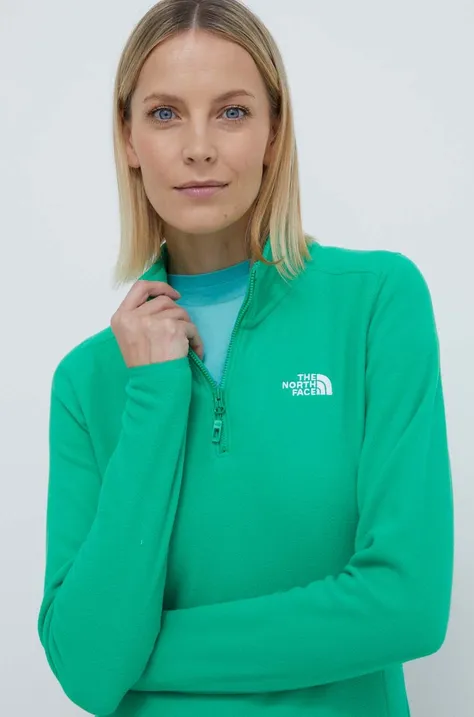 Αθλητική μπλούζα The North Face 100 Glacier χρώμα: πράσινο