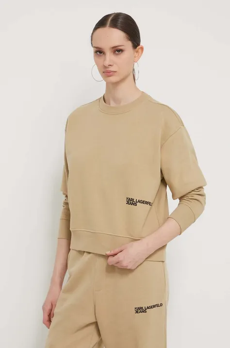 Кофта Karl Lagerfeld Jeans женская цвет бежевый с принтом
